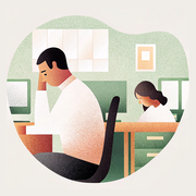 Sad employees at the office