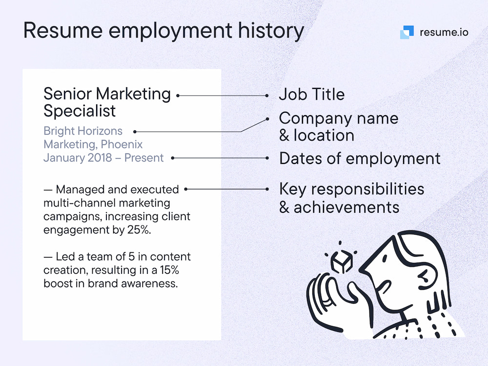resume employment history section resume employment history section