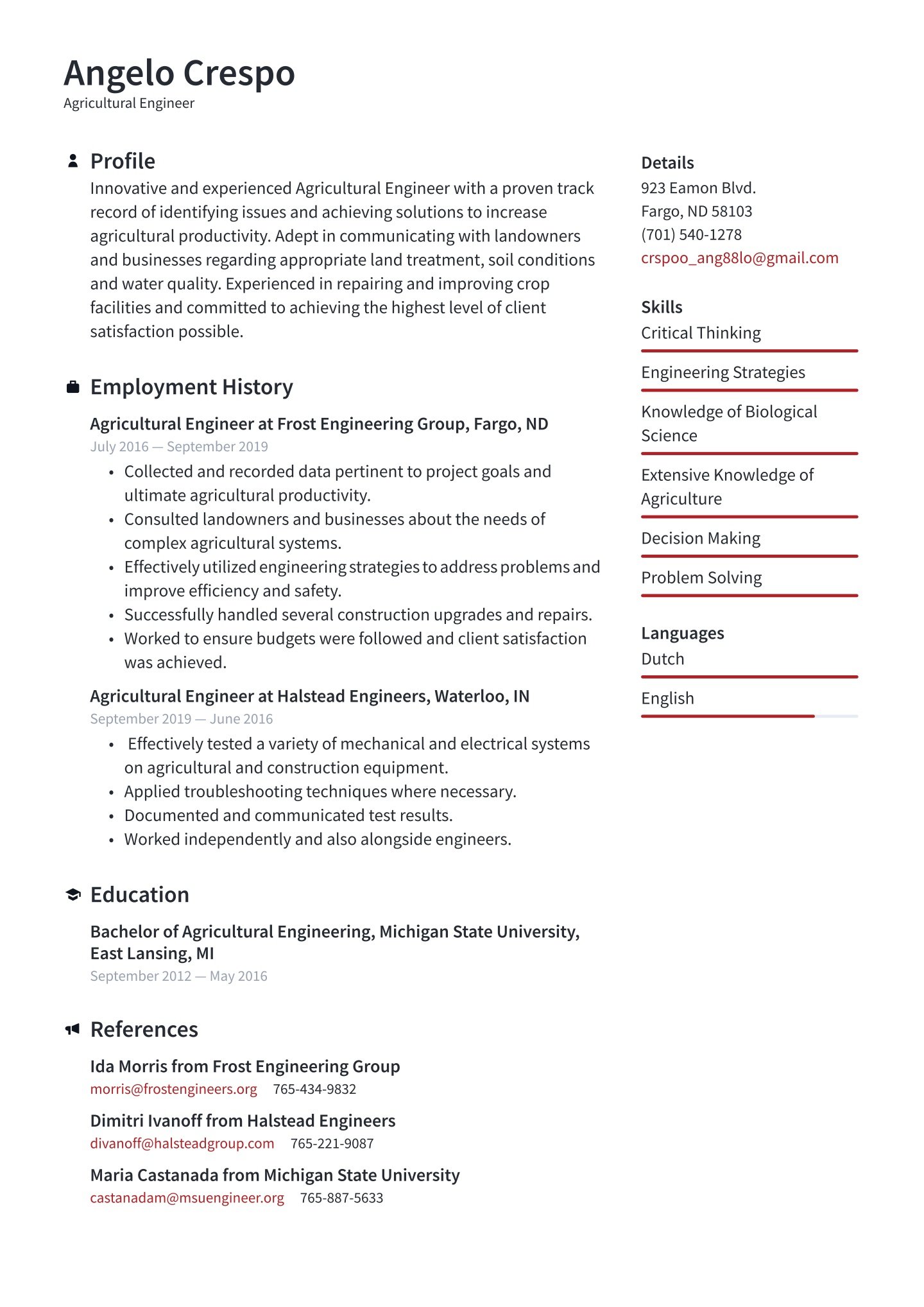 Mid-career Agricultural Engineer Translation missing: en.examples.cover_letter_example