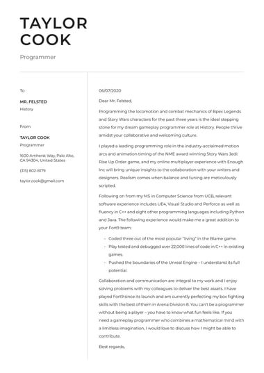 Google docs cover letter template Clean