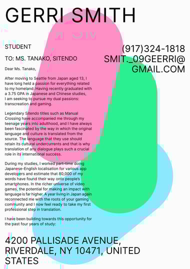 Google docs cover letter template Color Splash