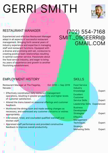 Professional resume template Color Splash