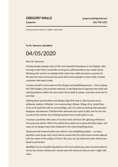 Google docs cover letter template Half Tone