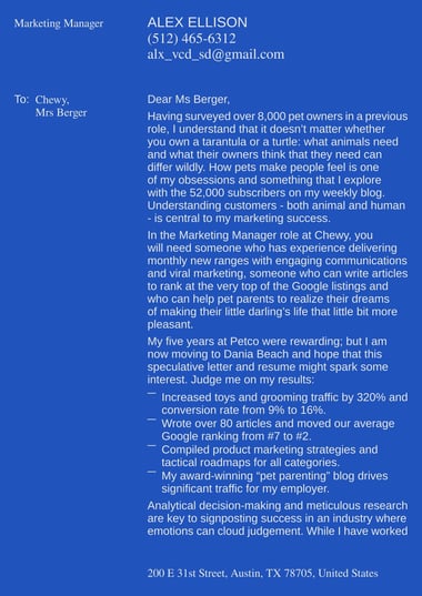 Google docs cover letter template Statement