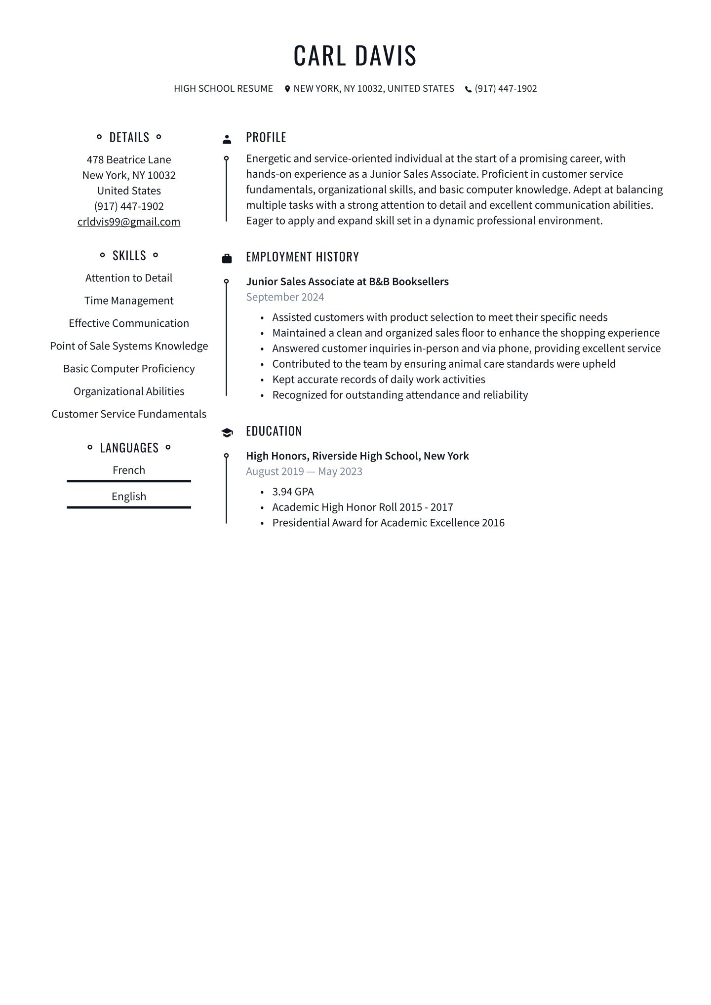 Entry-level High School Student Translation missing: en.examples.cover_letter_example