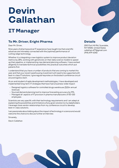 Google docs cover letter template Creative