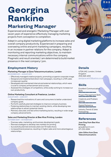 Professional CV template Creative