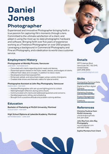 Professional resume template Creative
