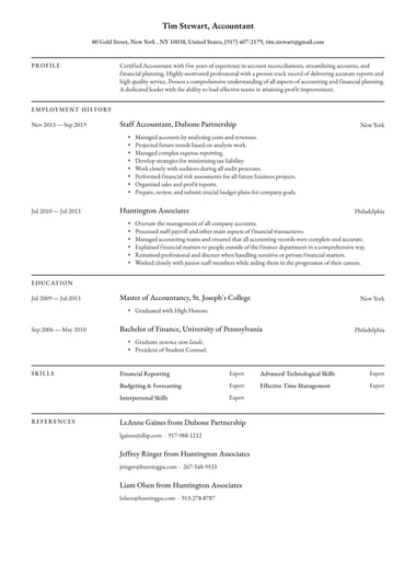 Professional resume template Classic