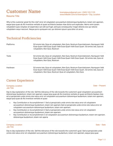Professional CV template Precision ATS