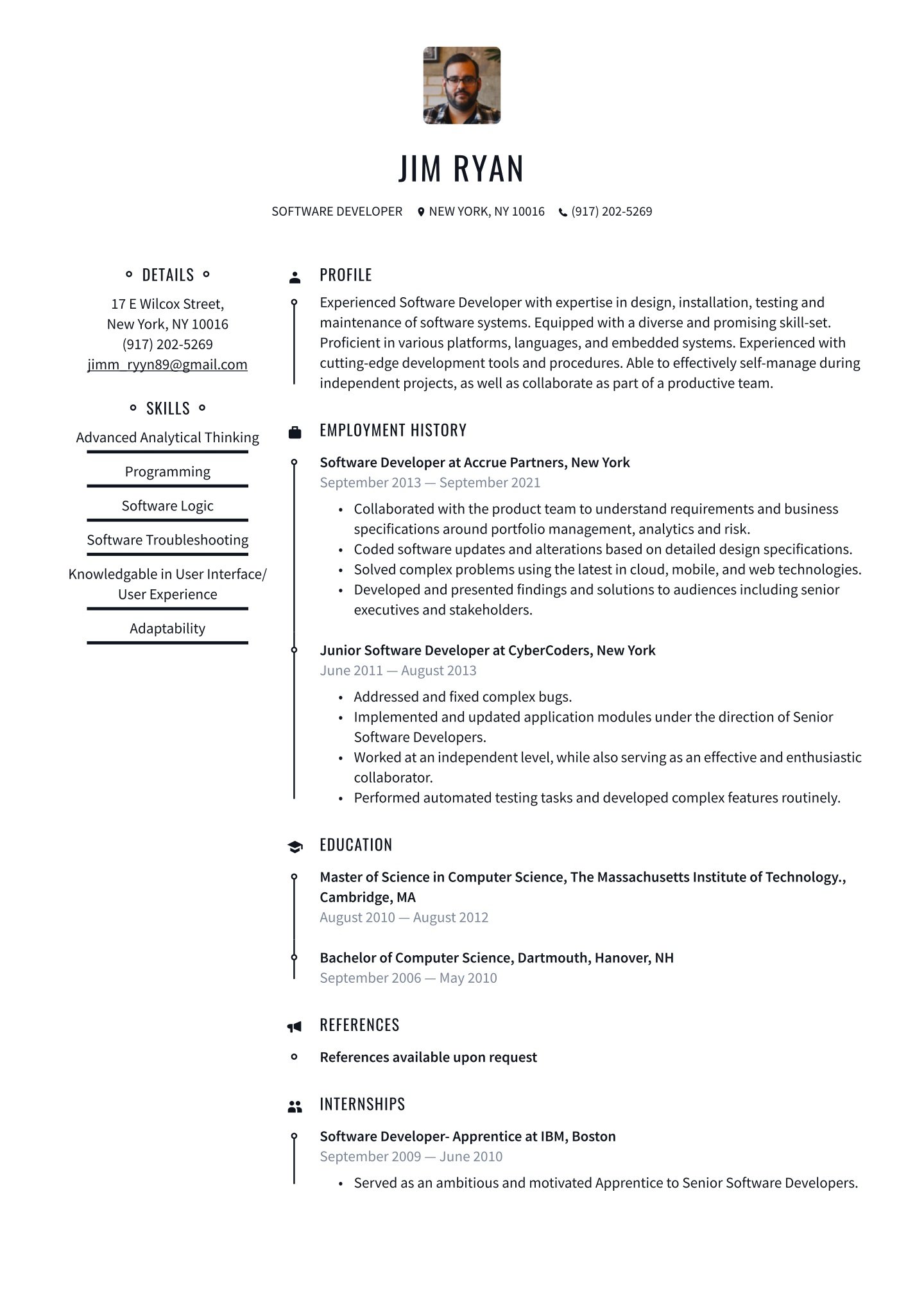 Mid-career Software Developer Translation missing: en.examples.cover_letter_example