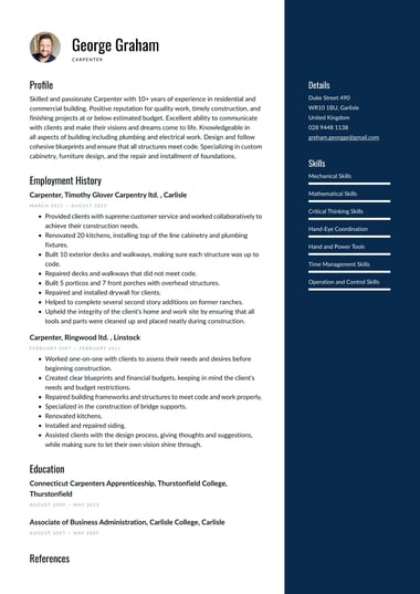 Professional CV template Balanced