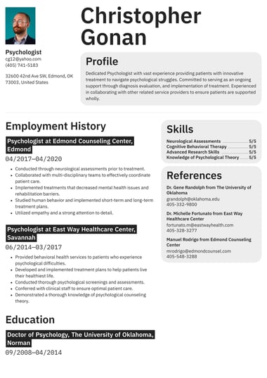 Professional resume template Defined