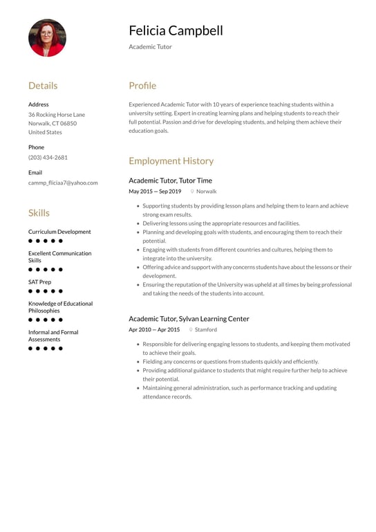Tutor resume examples & templates