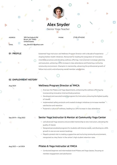 Professional resume template Confetti