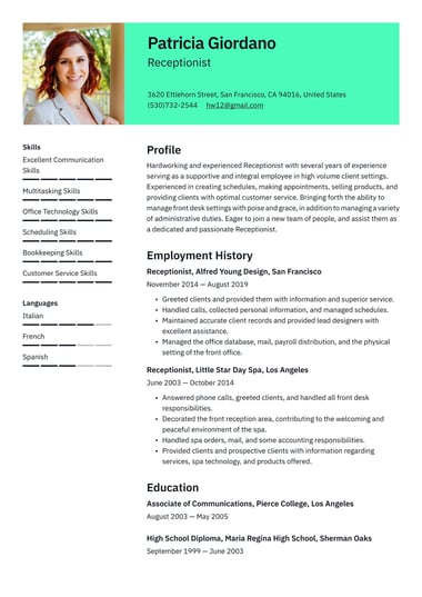 Professional resume template Clear