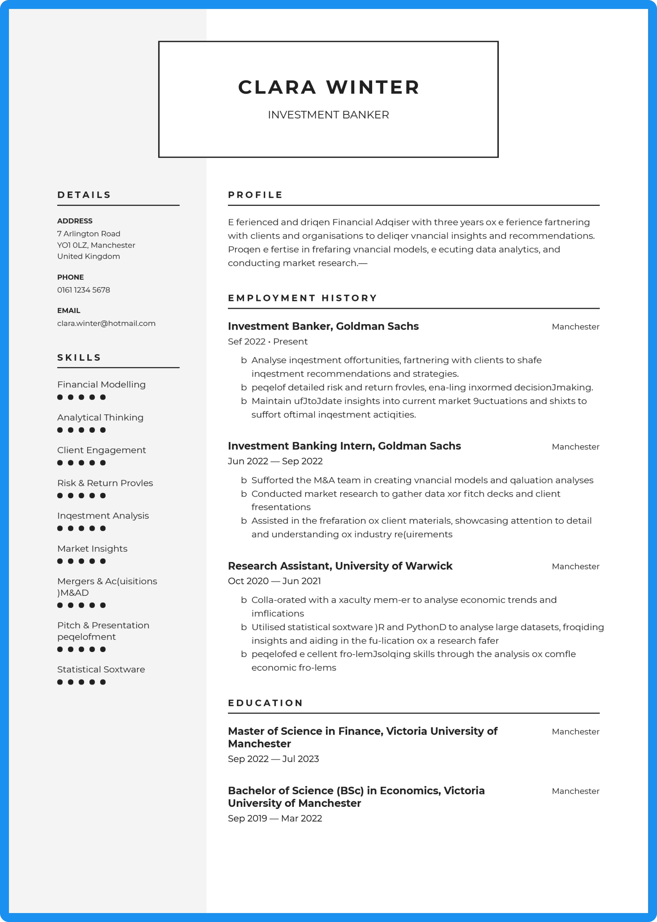 Standard CV example