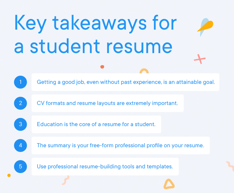 Student - Key takeaways for a student resume Student - Key takeaways for a student resume